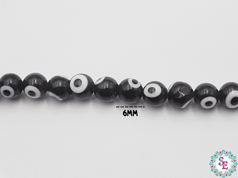 OJO TURCO REDONDO # 6MM NEGRO