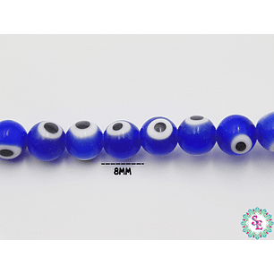OJO TURCO REDONDO # 8MM AZUL REY