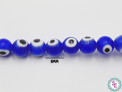 OJO TURCO REDONDO # 8MM AZUL REY