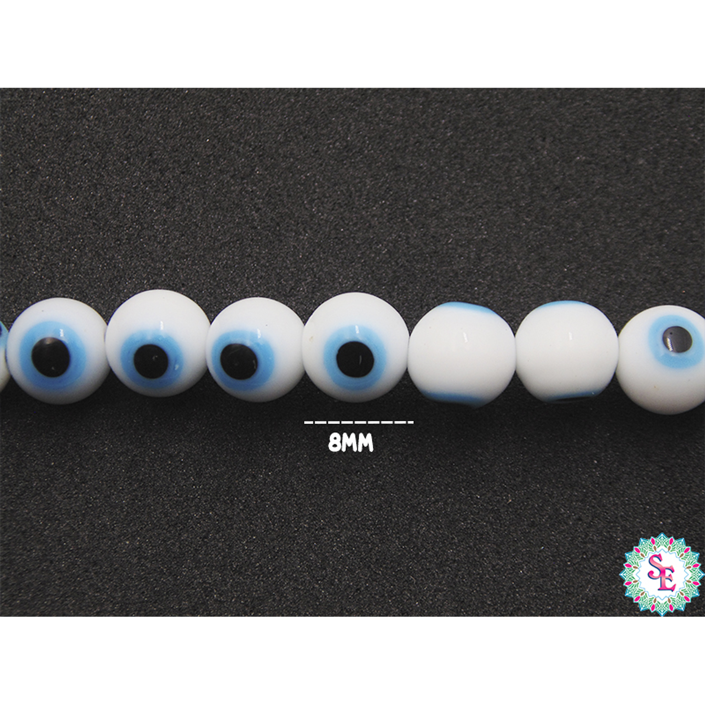 OJO TURCO REDONDO # 8MM BLANCO 1