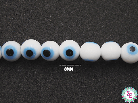 OJO TURCO REDONDO # 8MM BLANCO