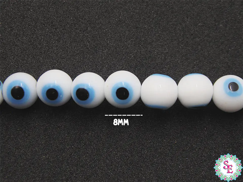 OJO TURCO REDONDO # 8MM BLANCO 1