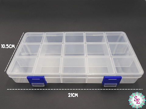 CAJA PLASTICA 21*10MM  15 COMPARTIMIENTOS 