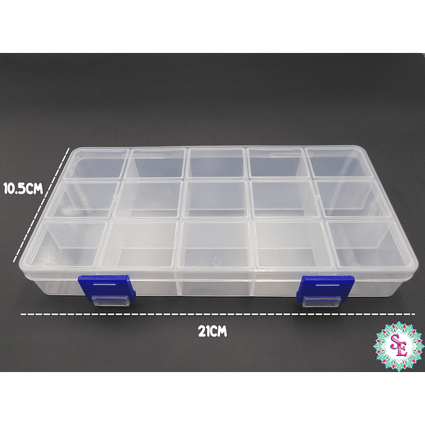 CAJA PLASTICA 21*10MM  15 COMPARTIMIENTOS  1