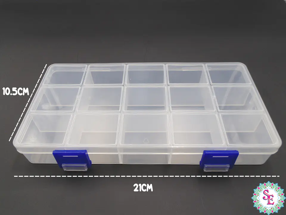 CAJA PLASTICA 21*10MM  15 COMPARTIMIENTOS  1