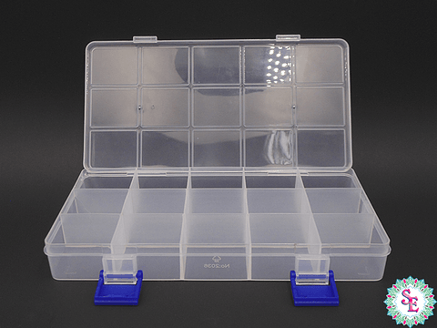 CAJA PLASTICA 21*10MM  15 COMPARTIMIENTOS 