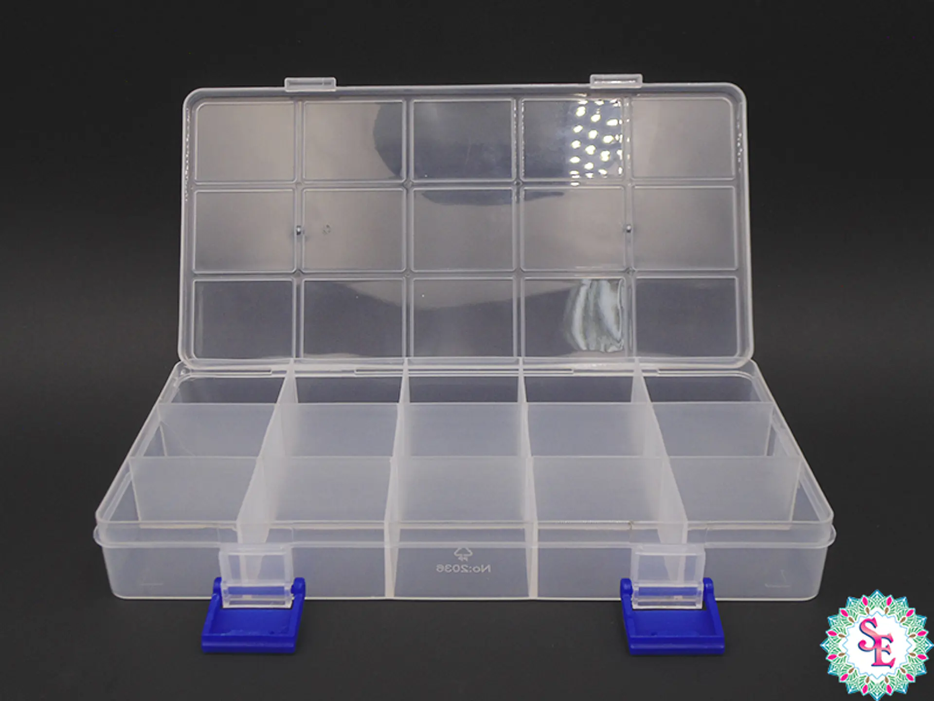 CAJA PLASTICA 21*10MM  15 COMPARTIMIENTOS  2