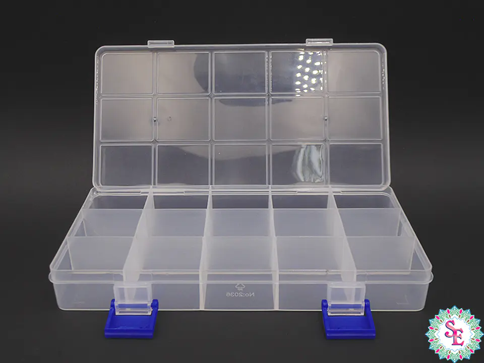 CAJA PLASTICA 21*10MM  15 COMPARTIMIENTOS  2