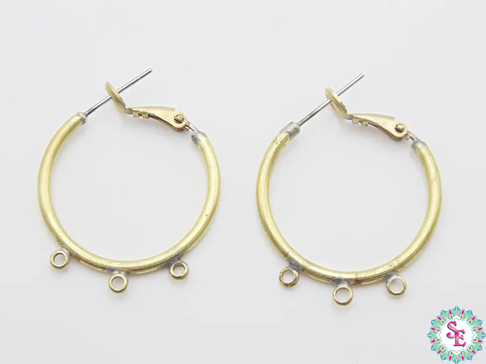 BRASS 33 FITTINGS CANDOGA EARRINGS 25*2MM X 10 PAIR 1