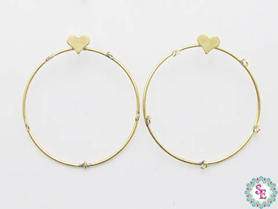 BRASS 28 HARDWARE EARRING 40*1.2MM X 10 PAIR 1