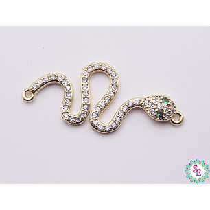 RODIO DORADO TERMINAL SERPIENTE CIRCON BLANCO 37MM