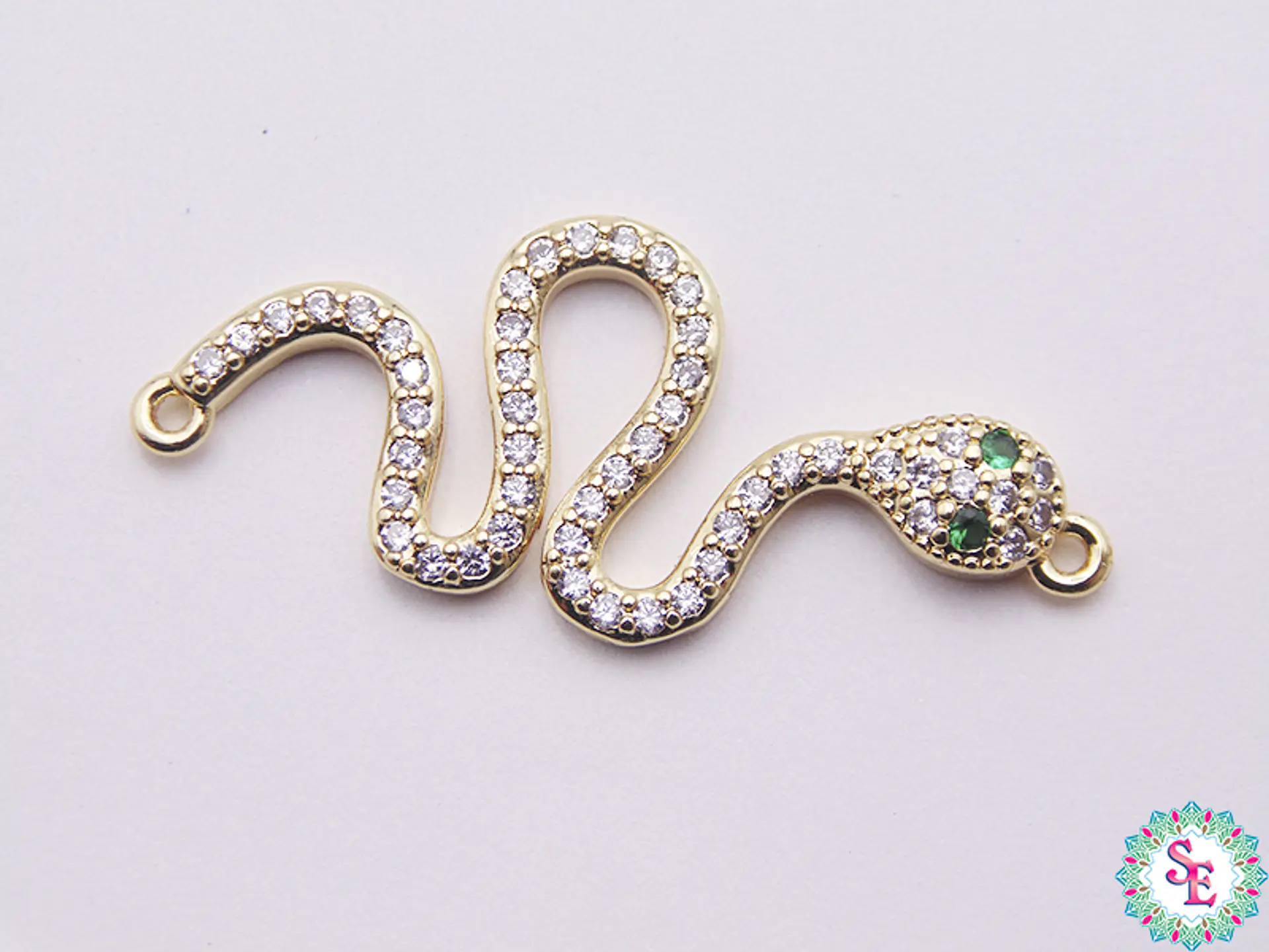 RODIO DORADO TERMINAL SERPIENTE CIRCON BLANCO 37MM 1