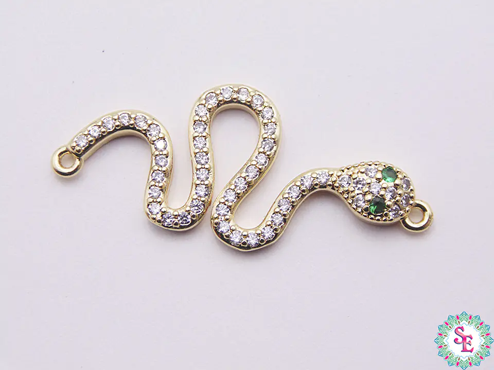 RODIO DORADO TERMINAL SERPIENTE CIRCON BLANCO 37MM 1