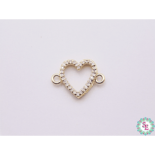 RODIO DORADO CORAZON CIRCON CENTRO 17*12MM