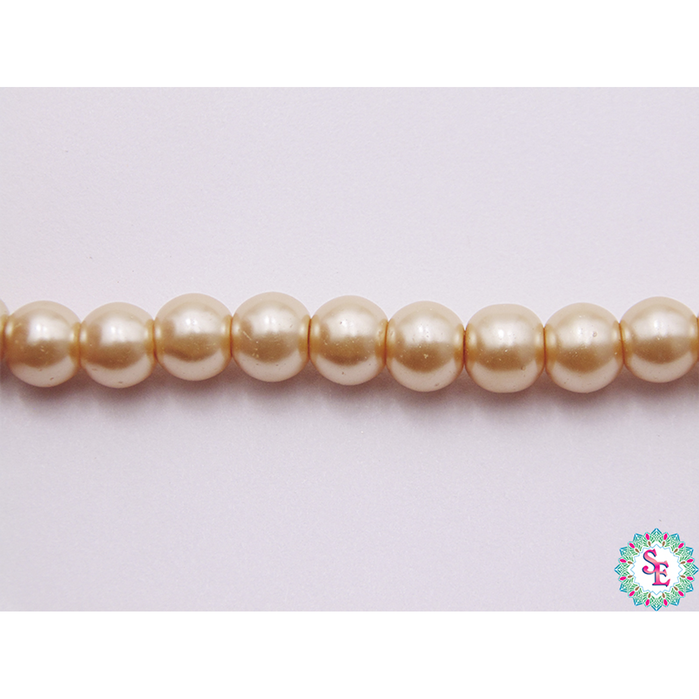 GLASS PEARL # 6MM DARK BEIGE X 145 UNIT APPROX 1