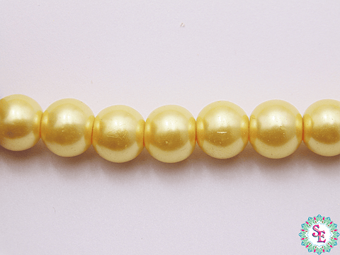 PERLA DE VIDRIO REDONDA # 8MM AMARILLA X 115 UND APROX 