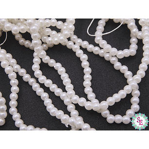 PERLA DE PLASTICO # 4MM BLANCA PQ*500 GRAMOS 