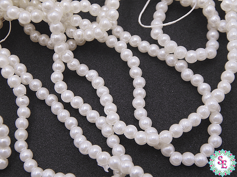 PERLA DE PLASTICO # 4MM BLANCA PQ*500 GRAMOS 