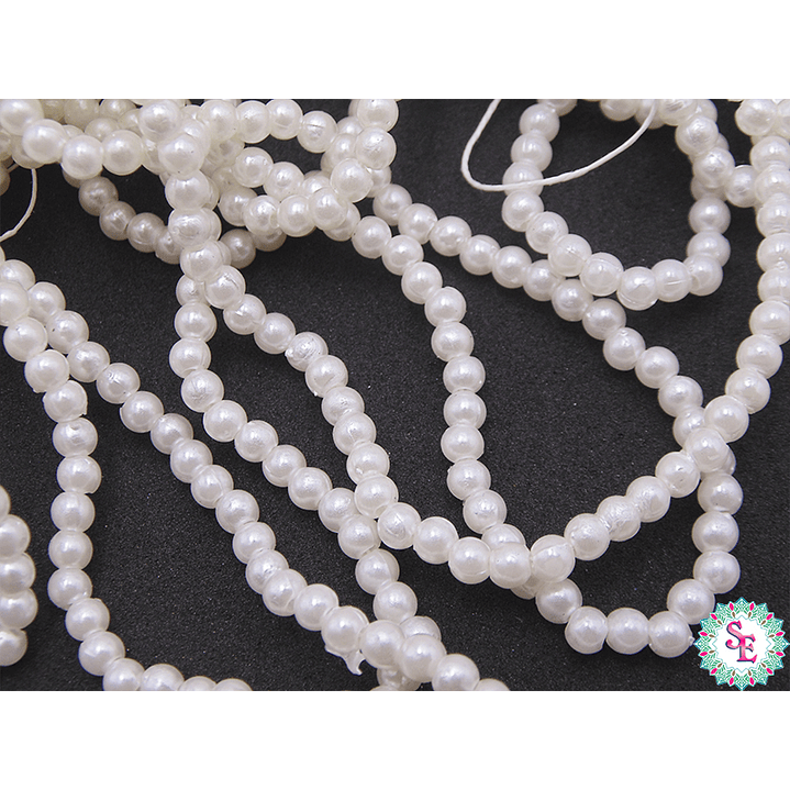 PERLA DE PLASTICO # 4MM BLANCA PQ*500 GRAMOS  1