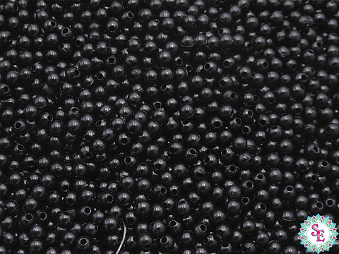PERLA DE PLASTICO # 4MM NEGRO PQ*500 GRAMOS 
