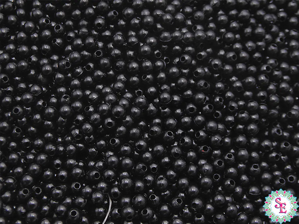 PERLA DE PLASTICO # 4MM NEGRO PQ*500 GRAMOS  1
