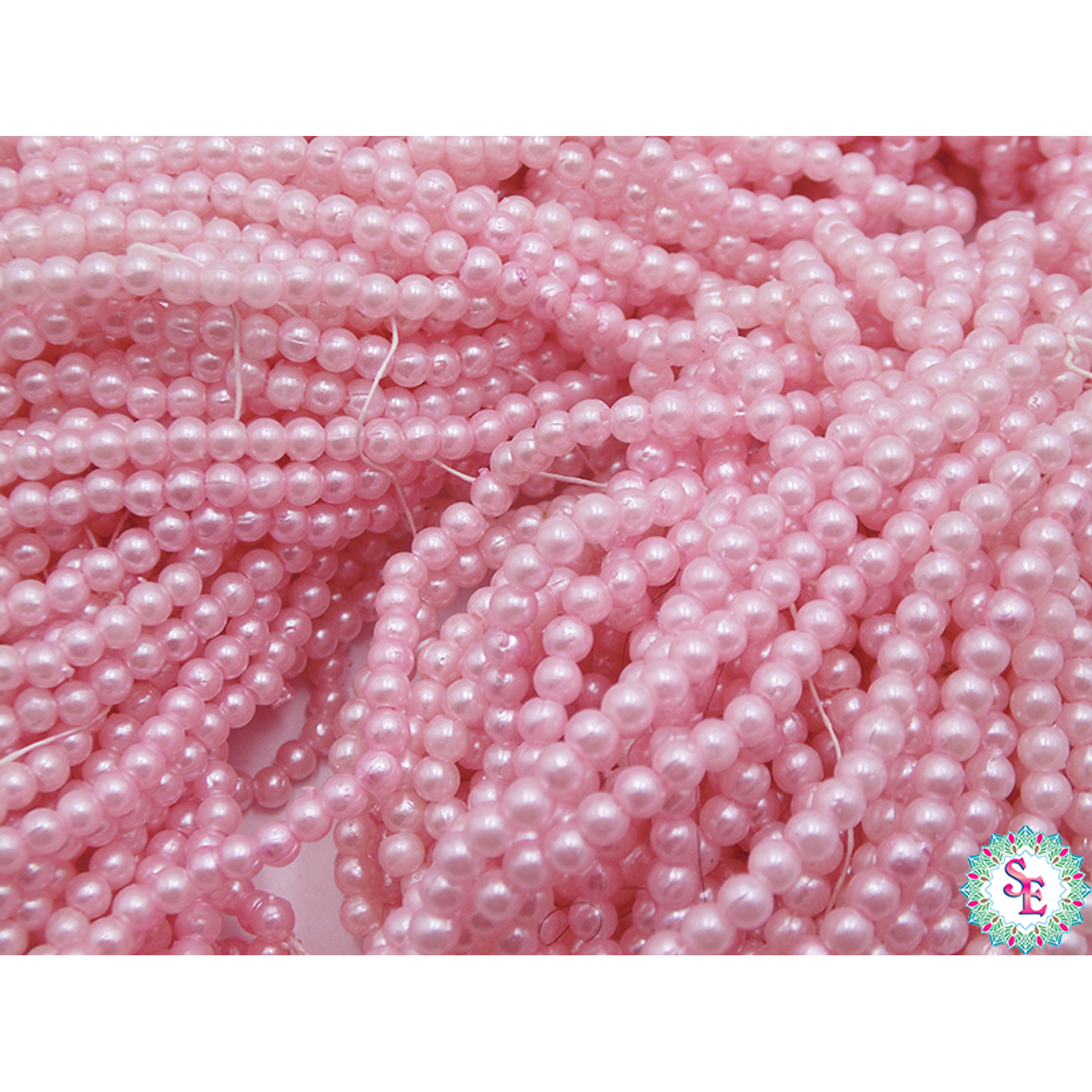 PERLA DE PLASTICO # 4MM ROSADO PQ*500 GRAMOS  1