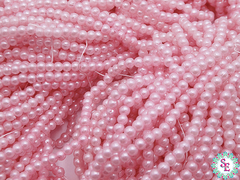 PERLA DE PLASTICO # 4MM ROSADO PQ*500 GRAMOS 