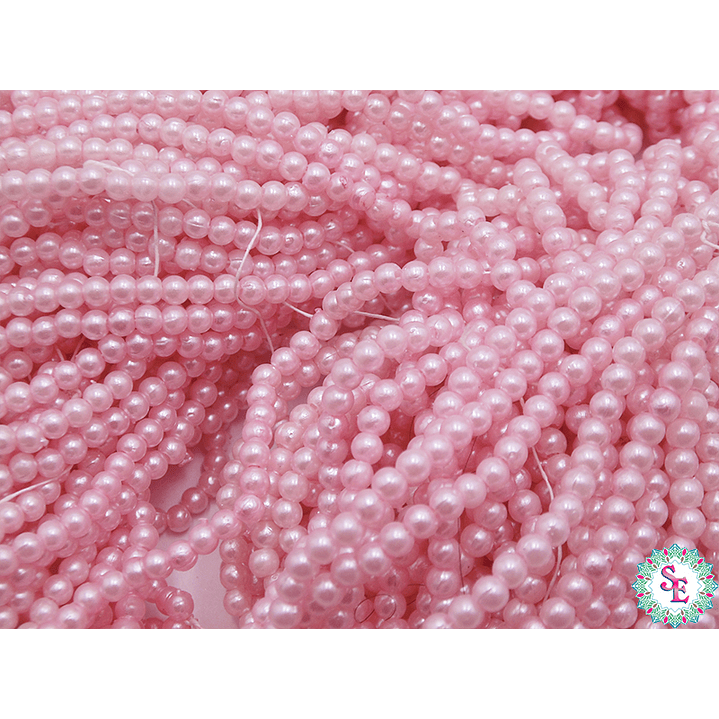 PERLA DE PLASTICO # 4MM ROSADO PQ*500 GRAMOS  1