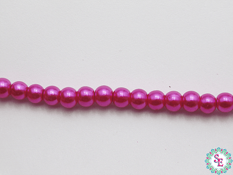 PERLA DE VIDRIO # 4MM FUCSIA FUERTE X 205 UND APROX 