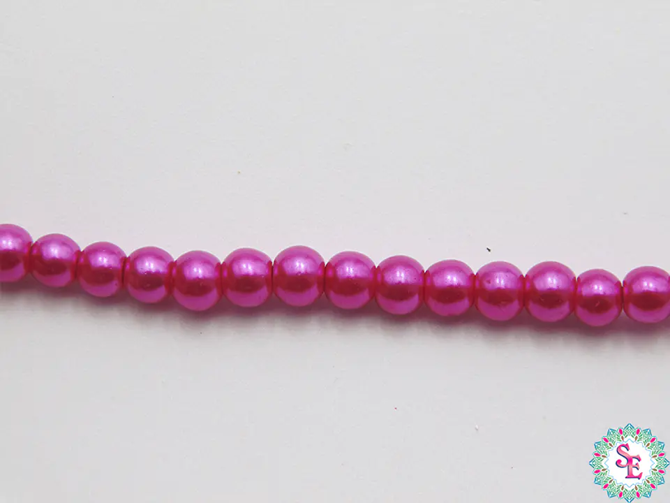 PERLA DE VIDRIO # 4MM FUCSIA FUERTE X 205 UND APROX  1