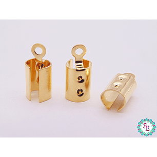 ACERO DORADO TERMINAL CUERO REDONDO # 4MM 