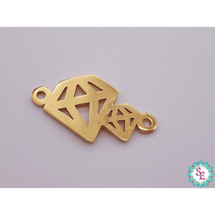 ACERO DORADO TERMINAL DIAMANTE 22*12MM  1