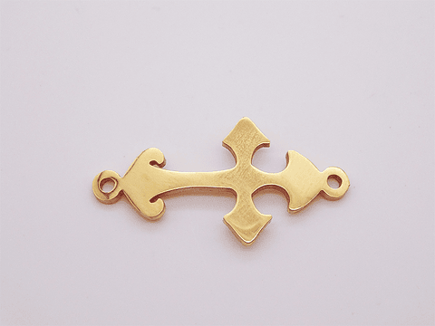 ACERO DORADO TERMINAL PULSERA CRUZ 25*13MM 