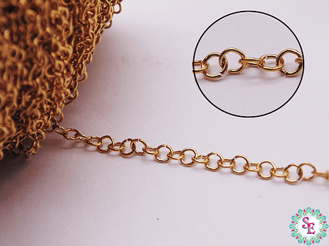 ACERO DORADO  CADENA ARGOLLA 0.5*3MM