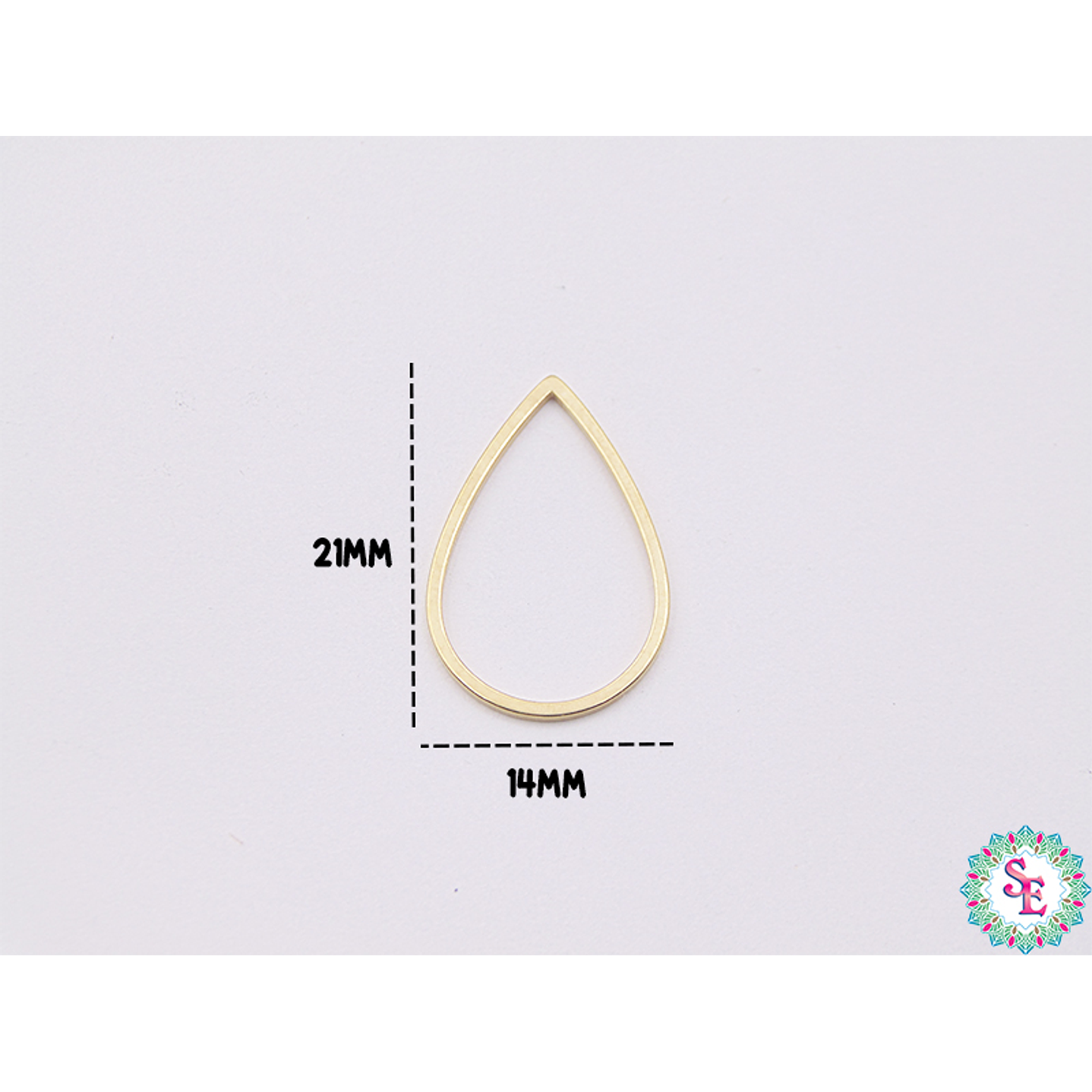 ACERO DORADO LAGRIMA FIGURA 21*14MM  2