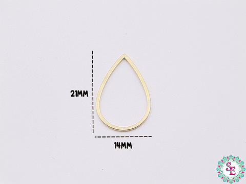 ACERO DORADO LAGRIMA FIGURA 21*14MM 