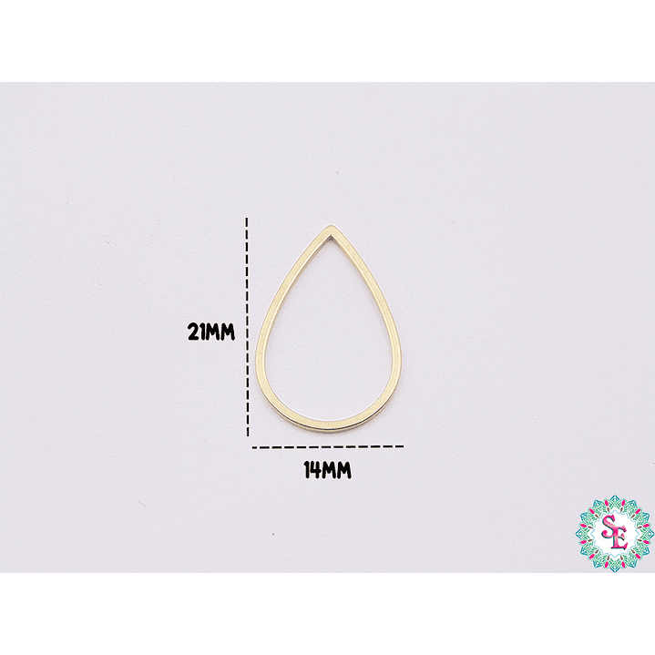 ACERO DORADO LAGRIMA FIGURA 21*14MM  2
