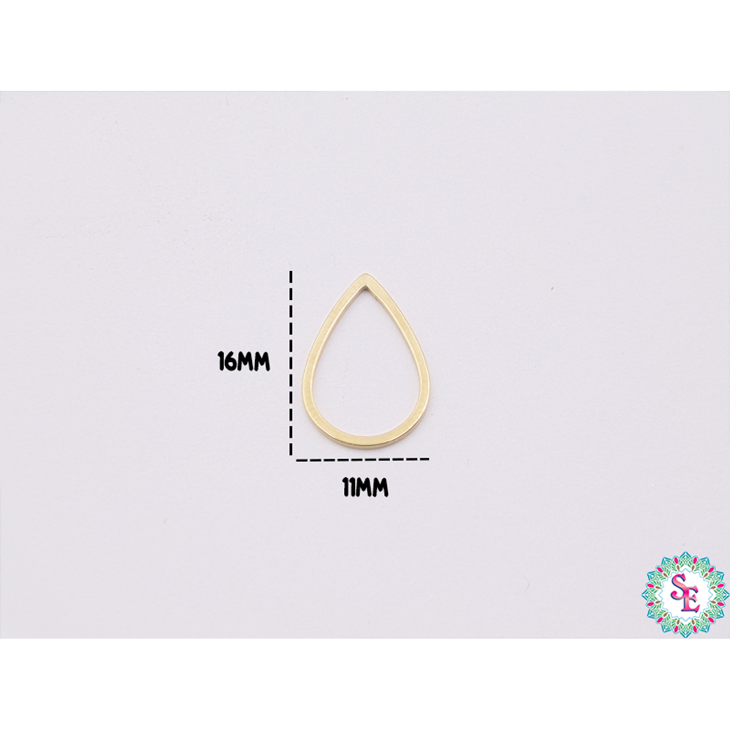 ACERO DORADO LAGRIMA FIGURA 16*11MM  2