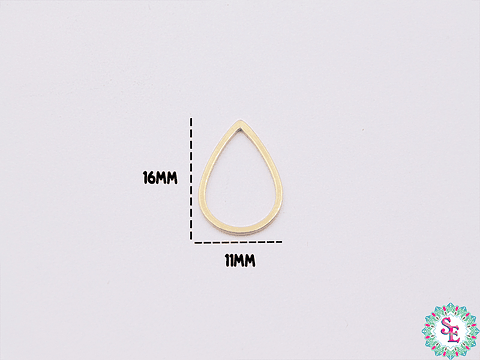 ACERO DORADO LAGRIMA FIGURA 16*11MM 