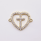 RODIO DORADO CENTRO CORAZÓN CRUZ CIRCÓN BLANCO 22MM - thumbnail 1