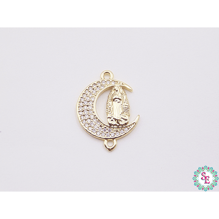 RODIO DORADO LUNA VIRGEN CIRCÓN BLANCO 21MM 1