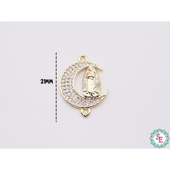RODIO DORADO LUNA VIRGEN CIRCÓN BLANCO 21MM 2