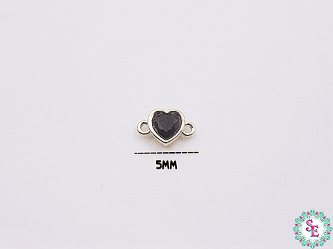 RODIO DORADO CORAZON PQ CIRCÓN NEGRO 5MM