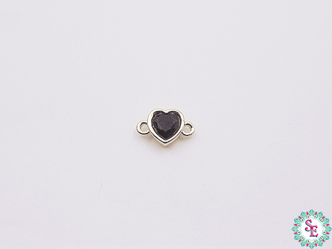 RODIO DORADO CORAZON PQ CIRCÓN NEGRO 5MM