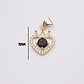 RODIO DORADO DIJE CORAZON CORONA PQ NEGRA 11MM - Miniatura 2