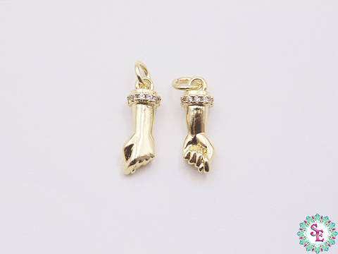 RODIO DORADO DIJE PUÑO CIRCON BLANCO 16MM