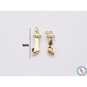 RODIO DORADO DIJE PUÑO CIRCON BLANCO 16MM