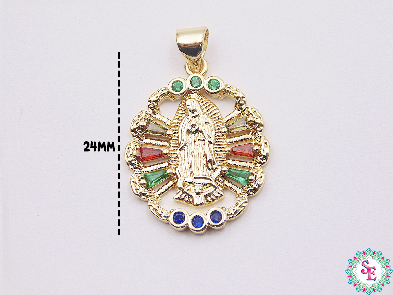 RODIO DORADO DIJE VIRGEN GUADALUPE MIX 19*24MM 2