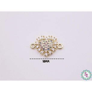 RODIO DORADO CENTRO CORAZON CIRCON MIX 18MM