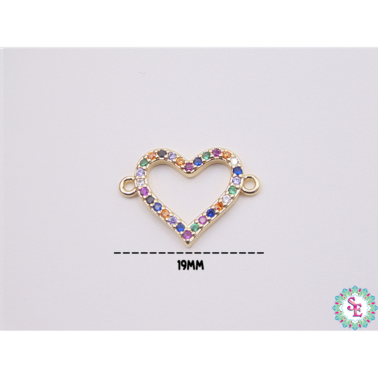 RODIO DORADA CENTRO CORAZON CIRCON MIX 19MM 2